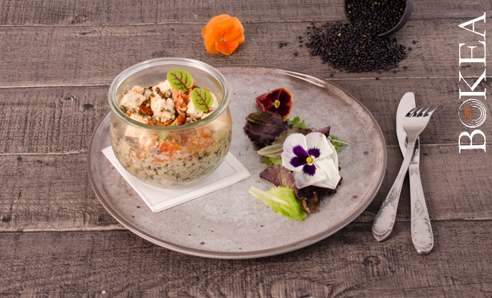 Salade de Feta aux lentilles Beluga d'IDF, fenouil et crème de Tahine artisanale 